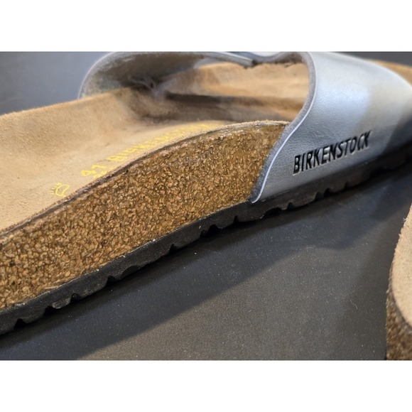 Birkenstock Madrid Sandals Silver Womens EU 41 US 10 Narrow Cork Footbed Germany - Picture 6 of 9
